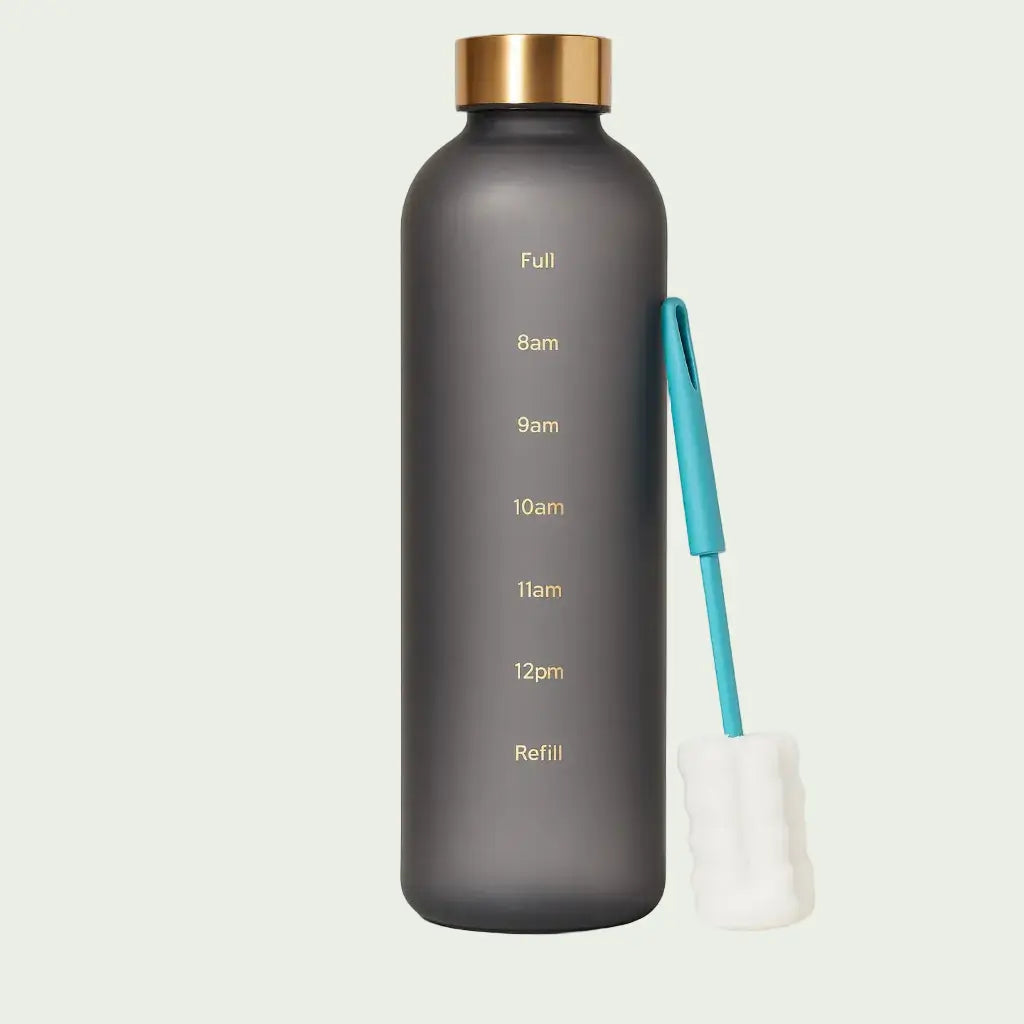Wasserflasche mit Motivationsskala 1 Liter - auslaufsicher Botells