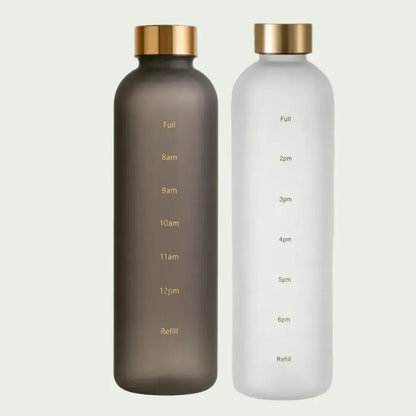 1 Liter Wasserflasche Motivation Trinkflasche edel auslaufsicher schwarz und weiss Botells