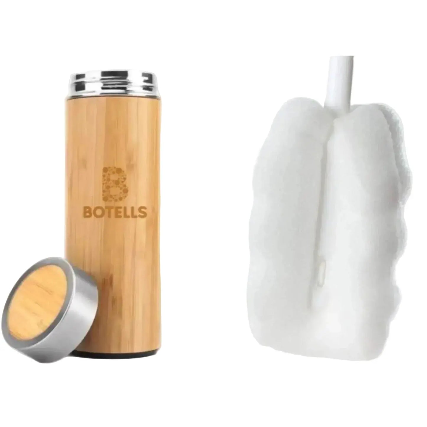 Thermosflasche aus Bambus & Edelstahl 0,5 Liter inkl. Teesieb, auslaufsicher Botells