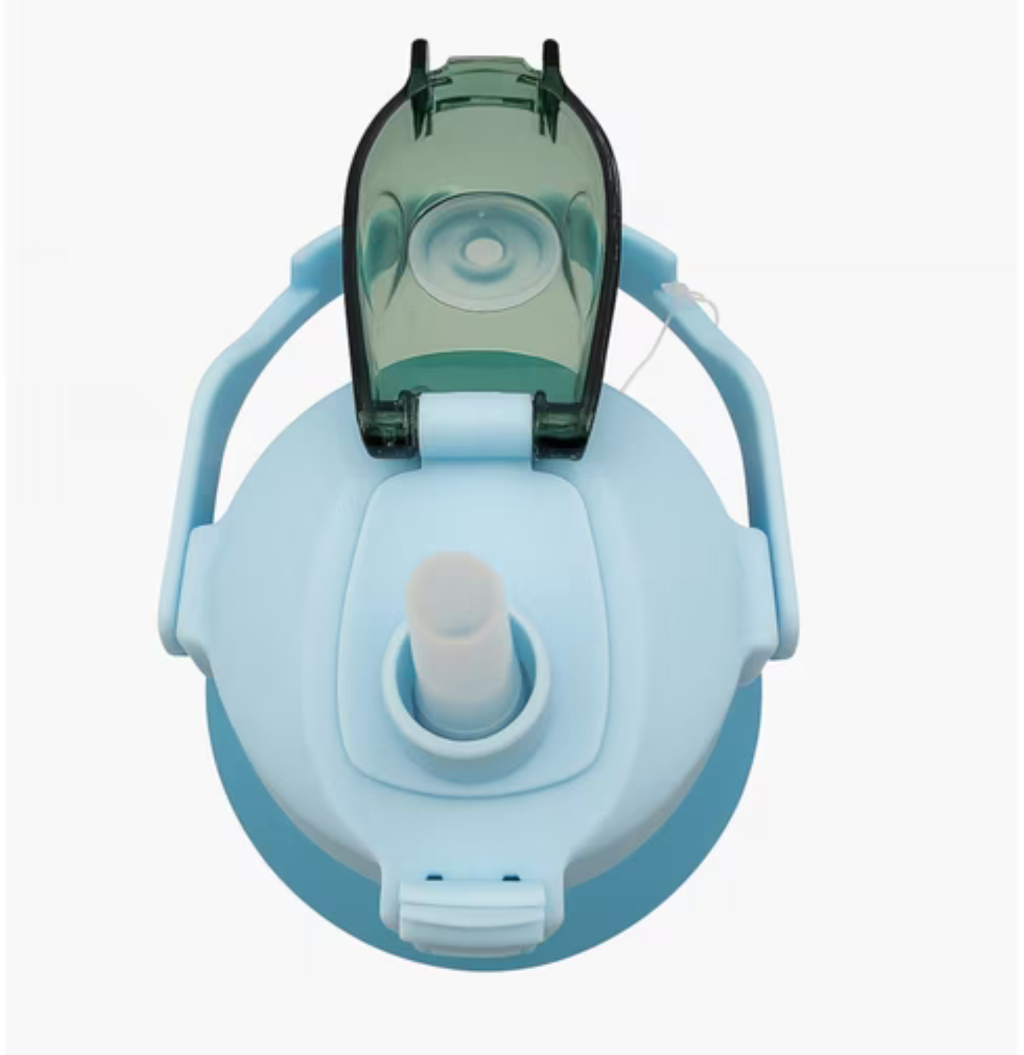 2 Liter Trinkflasche, Trinkmotivation mit Strohhalm, 2 Adapter, schöner Farbverlauf