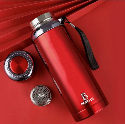 Thermoflasche Isolierflasche Edelstahl 0,8 l, stundenlang heiße & kalte Getränke