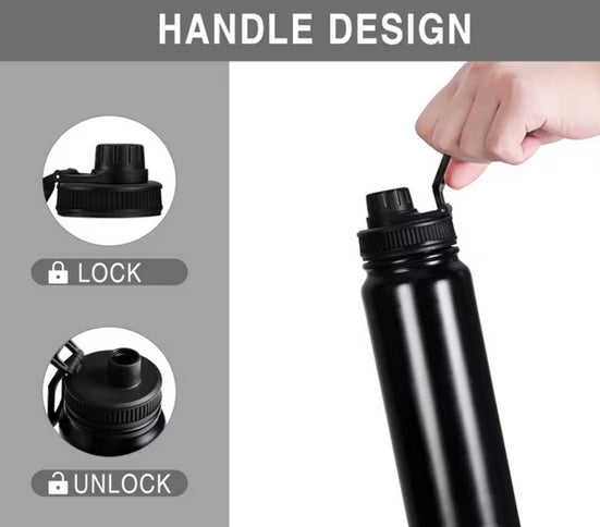 Thermoflasche Isolierflasche Edelstahl 800 ml, Sport Bügelverschluss, auslaufsicher