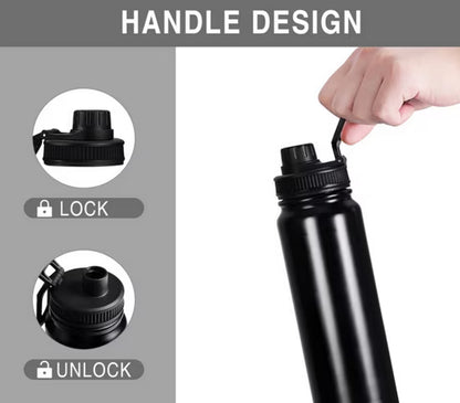 Thermoflasche Isolierflasche Edelstahl 800 ml, Sport Bügelverschluss, auslaufsicher