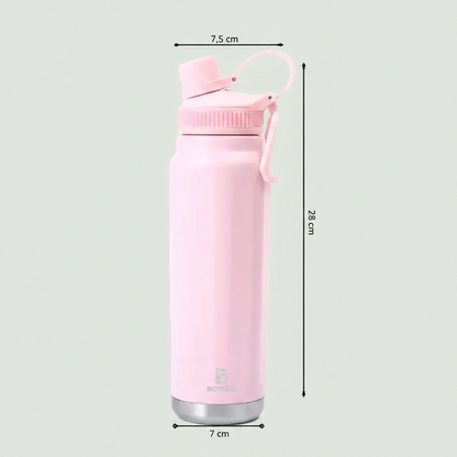 Thermosflasche aus Edelstahl 0,8 Liter - Thermos-Trink-Flasche mit Bügelverschluss, auslaufsicher Botells