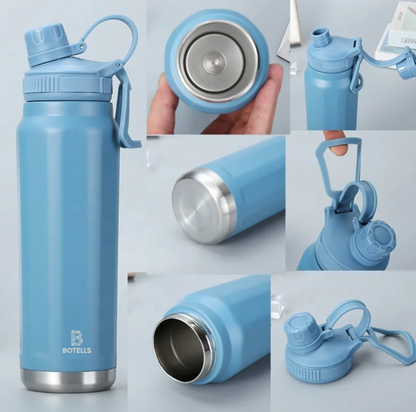 Thermoflasche Isolierflasche Edelstahl 800 ml, Sport Bügelverschluss, auslaufsicher