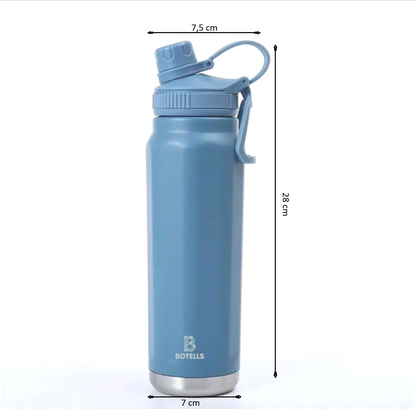 Thermoflasche Isolierflasche Edelstahl 800 ml, Sport Bügelverschluss, auslaufsicher