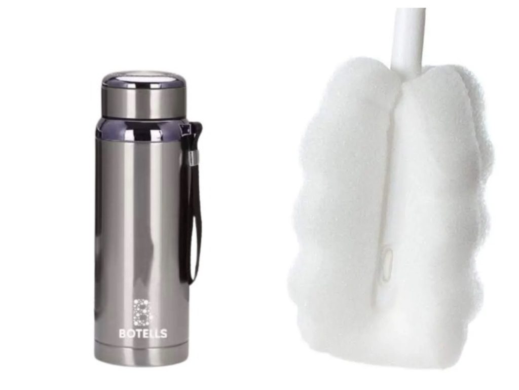 Thermoflasche Isolierflasche Edelstahl 0,8 l, stundenlang heiße & kalte Getränke