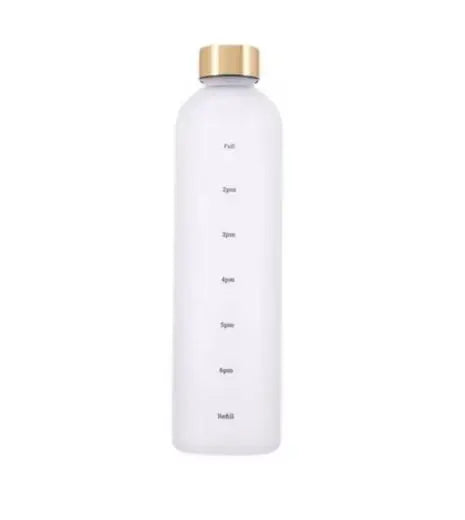 Wasserflasche mit Trinkmotivation-Uhrzeit-Skala -1000 ml, auslaufsicher