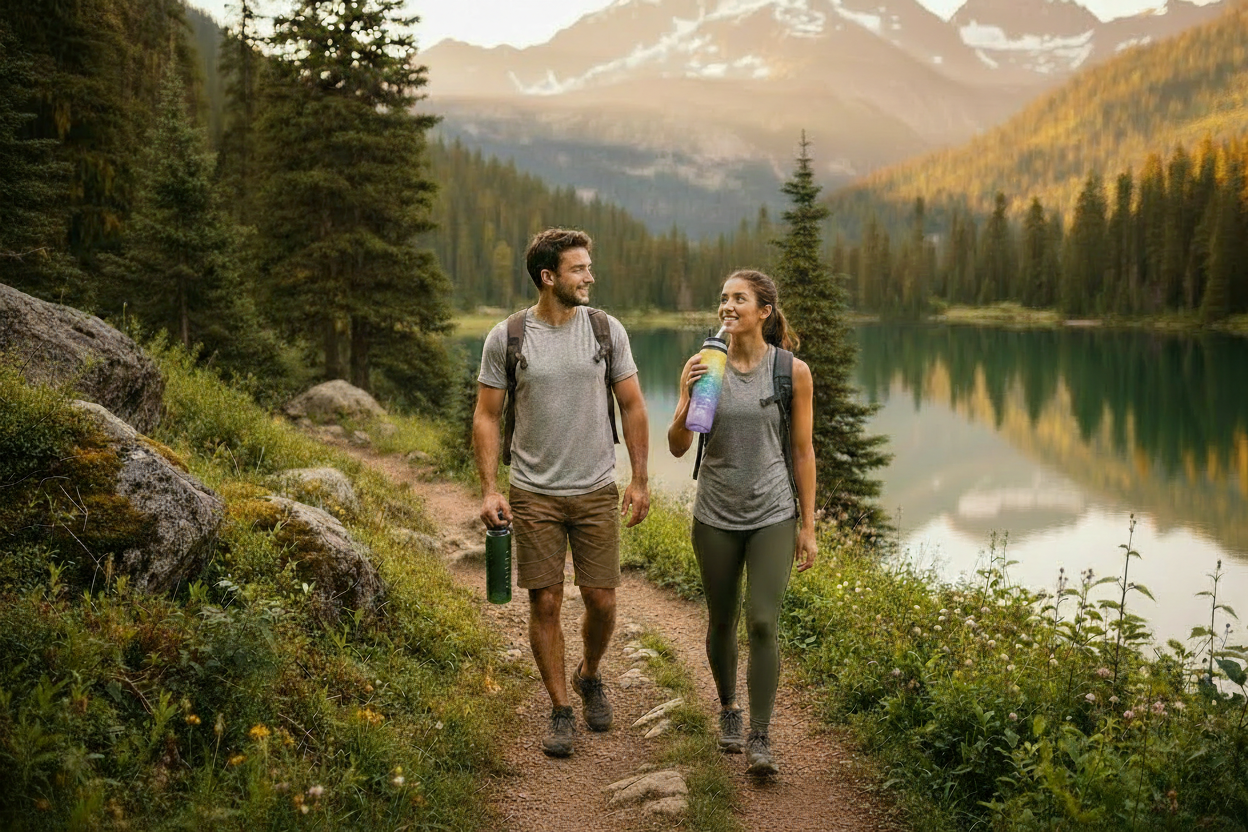 Hiking Couple - Dark Smoke Bottle